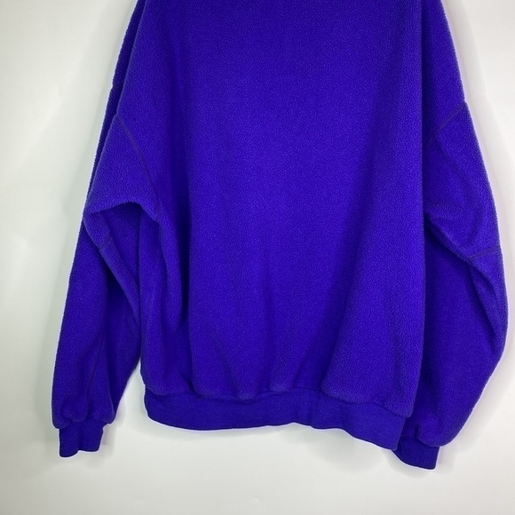 Vintage Columbia Blue Fleece Mock Neck Sweatshirt XL 90s - Picture 6 of 12